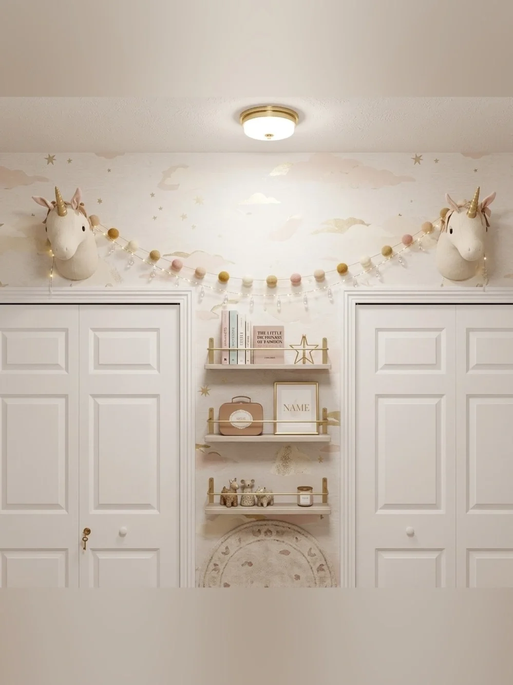 Pillowfort Cream and Pink Unicorn Wall Hook